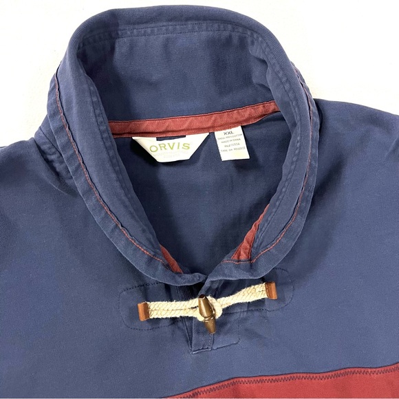 Orvis Shirts Orvis Mens Duffle Shawl Collar Navy Bluemaroon Heavy